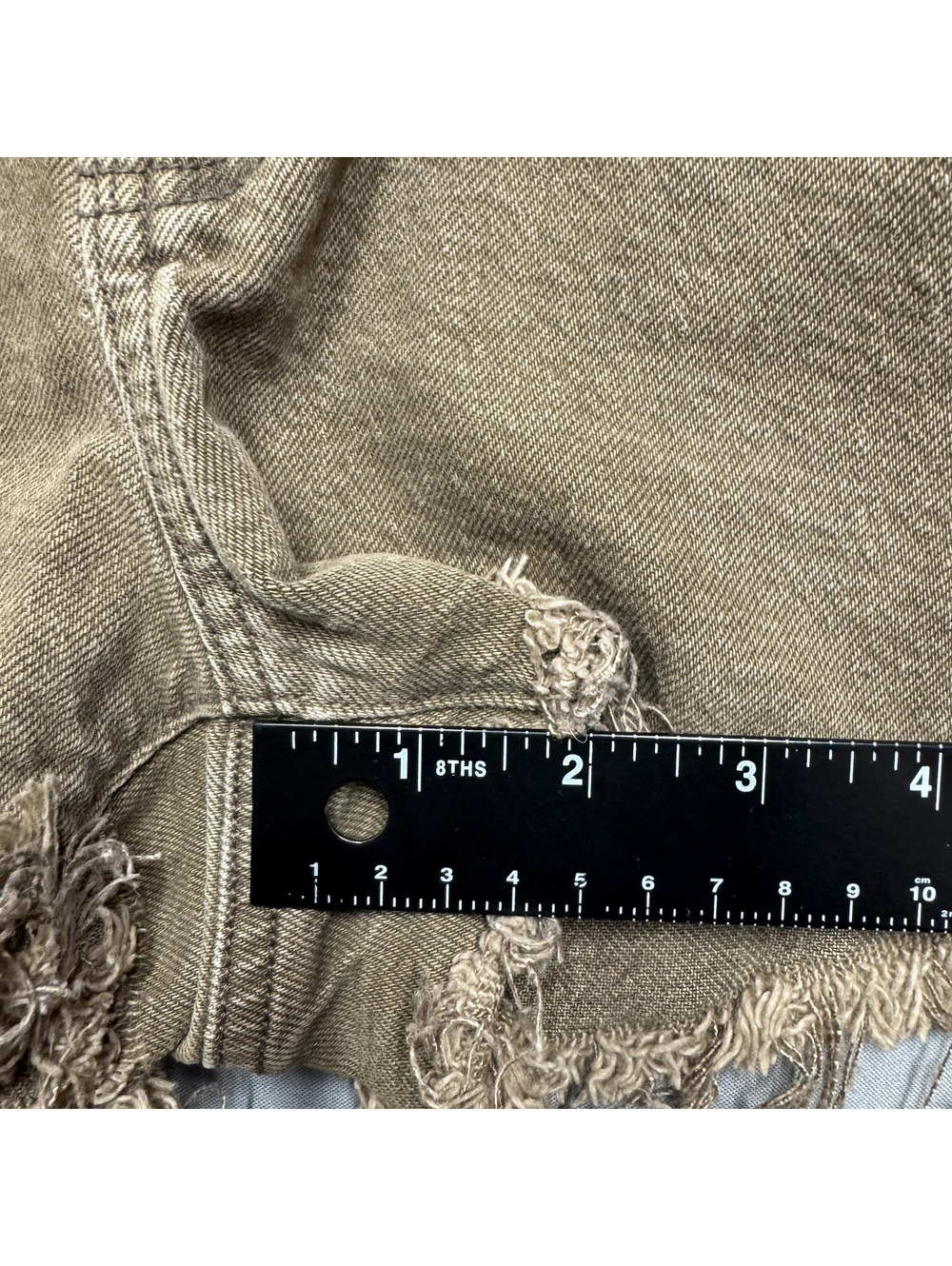 American Eagle Women Denim Shorts Cotton Brown Raw Hem Size 6 Casual - Picture 4 of 11